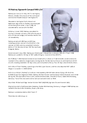 A preview of a PDF biography for Campsall, Rodney Sigsworth